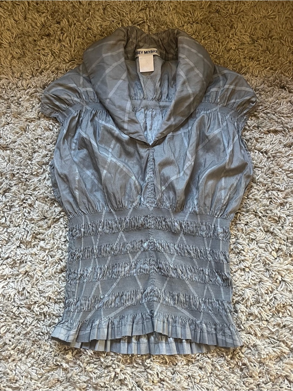 Issey Miyake A-POC Pleated Short-Sleeve Top